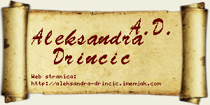 Aleksandra Drinčić vizit kartica